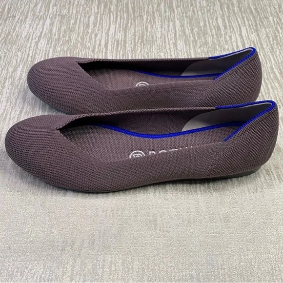 💫HP‼️💫 NWOT Rothy’s Round Toe Loafers in Gray w/ Royal Blue Piping, Size 7.5