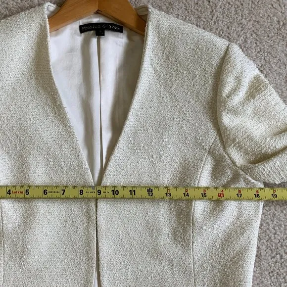 🎉HP🎉 NWT Women's Sz 8 Ivory Tweed Sheath Dress w/Cropped Jacket, Embellished