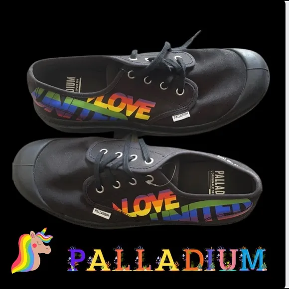 🎉HP🎉Palladium Love United Black Canvas Shoes Size M9/W10