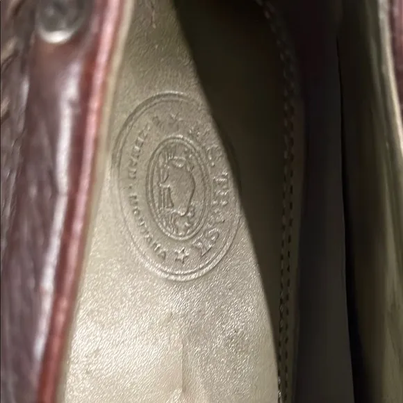 H.S.Trask “ Cobbler” Brown Leather Slip-On Loafers with Metal Buckle