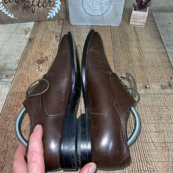 HUGO boss Calf Leather Lace Up Derby Shoes in Brown