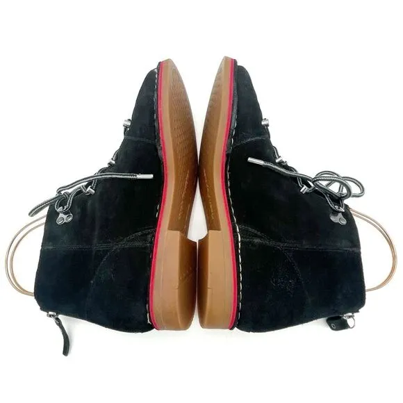Hush Puppies Catelyn Hiker Boot in Black Suede Lace-Up Booties Women’s Size 9