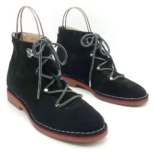 Hush Puppies Catelyn Hiker Boot in Black Suede Lace-Up Booties Women’s Size 9