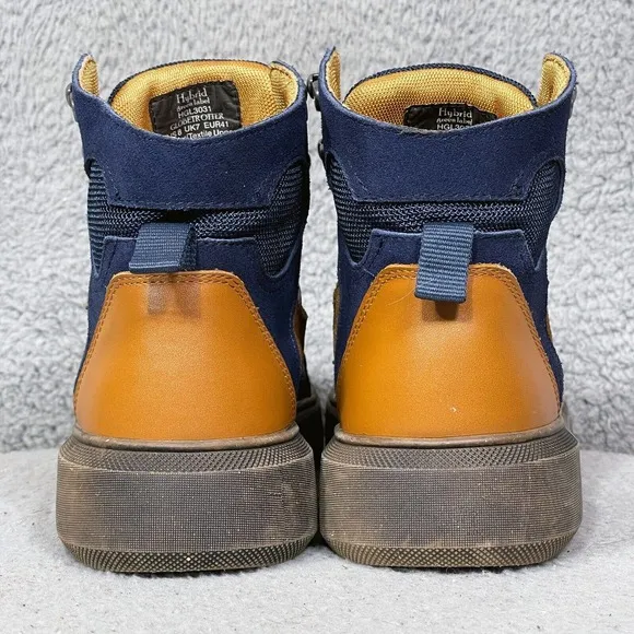 Hybrid Green Label Globetrotter Mens Size 8 Sneakers Shoes Navy Leather HGL3031