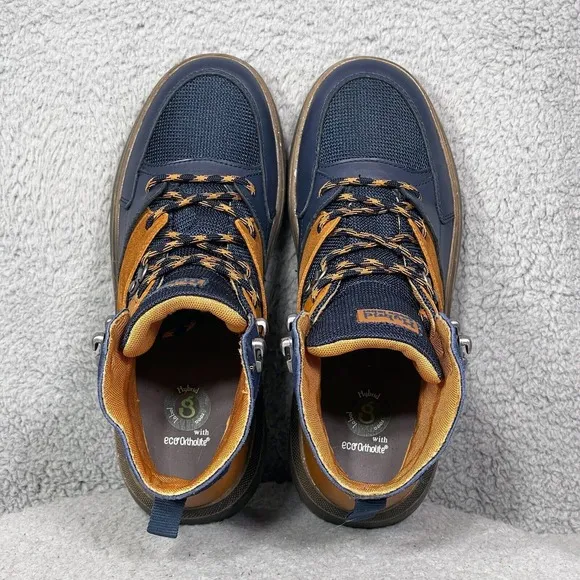 Hybrid Green Label Globetrotter Mens Size 8 Sneakers Shoes Navy Leather HGL3031