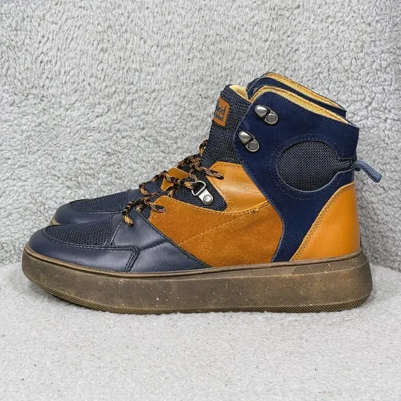 Hybrid Green Label Globetrotter Mens Size 8 Sneakers Shoes Navy Leather HGL3031
