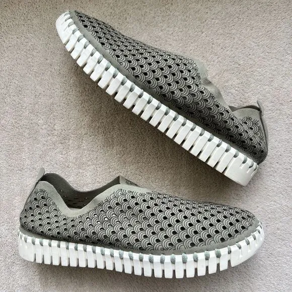 Ilse Jacobsen Tulip Sage Green Slip On Shoe Women EU 37 US 6.5 - 7 Casual Resort