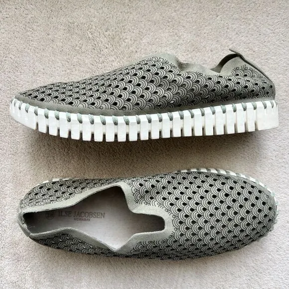 Ilse Jacobsen Tulip Sage Green Slip On Shoe Women EU 37 US 6.5 - 7 Casual Resort