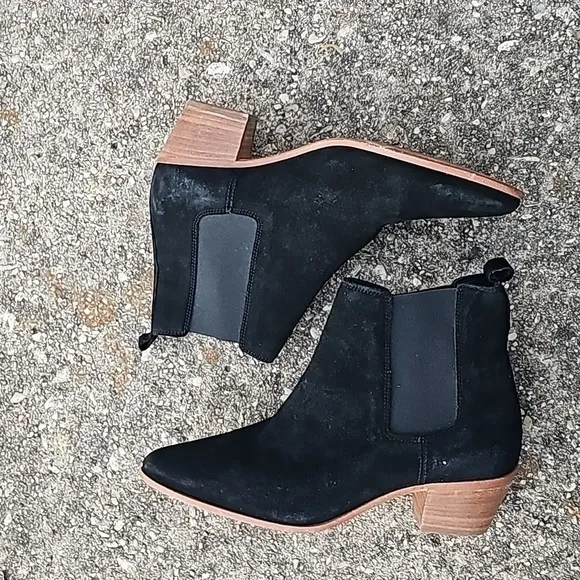 IRO YVETTE ANKLE BOTTIES WESTERN STYLE BLACK SUEDE SIZE 38 (US 8)