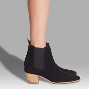 IRO YVETTE ANKLE BOTTIES WESTERN STYLE BLACK SUEDE SIZE 38 (US 8)