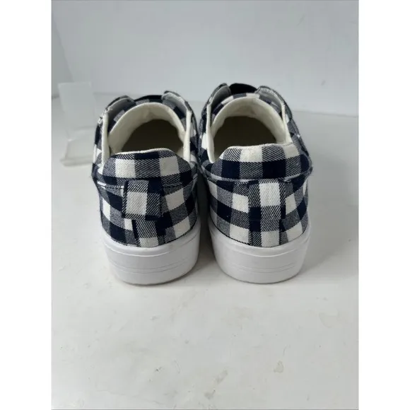 Isaac Mizrahi Gingham SLIP-ON UNISEX MEN Size 12 Navy