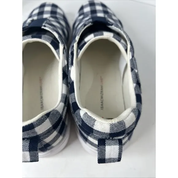 Isaac Mizrahi Gingham SLIP-ON UNISEX MEN Size 12 Navy
