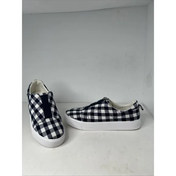 Isaac Mizrahi Gingham SLIP-ON UNISEX MEN Size 12 Navy