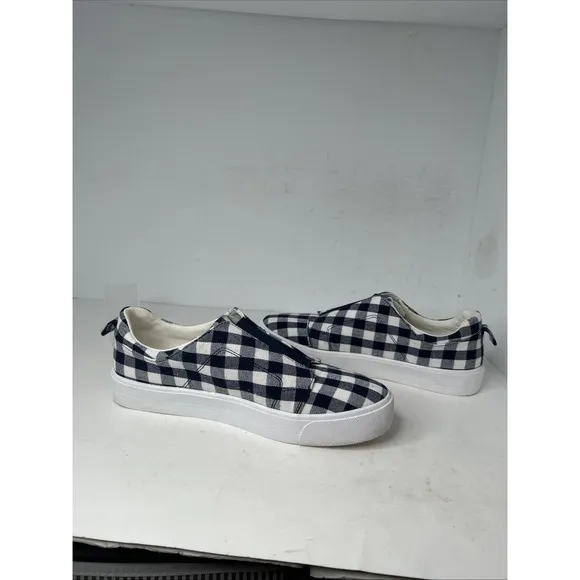 Isaac Mizrahi Gingham SLIP-ON UNISEX MEN Size 12 Navy