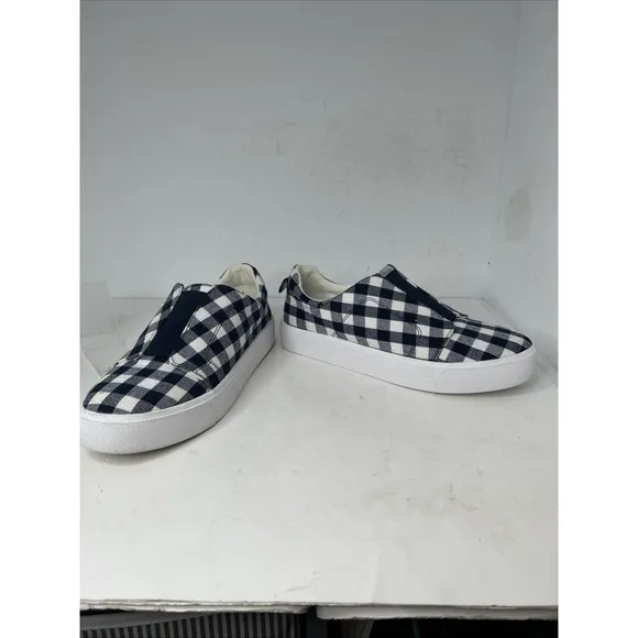 Isaac Mizrahi Gingham SLIP-ON UNISEX MEN Size 12 Navy