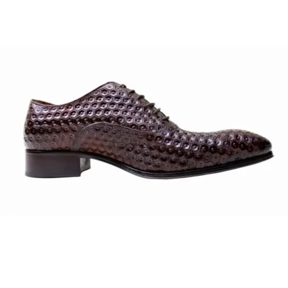 Italian Handmade Men's Leather Shoe / Baye Brown Oxford Mens Dress Shoes / Men’s