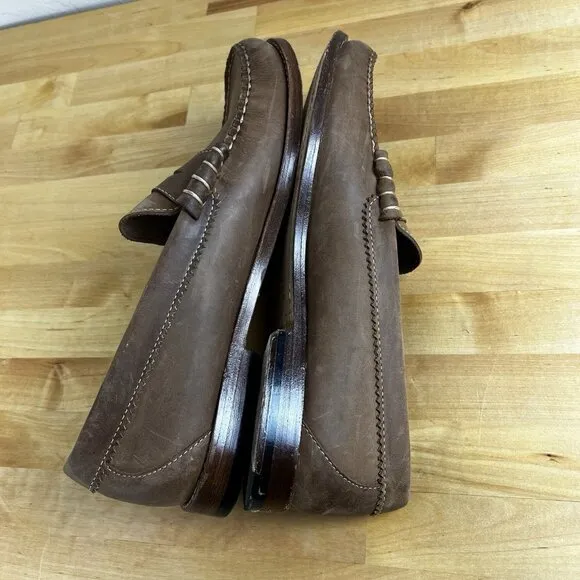 J. Crew Camden Loafer Natural Brown Leather Shoes BJ009 Men's Size 10.5 M