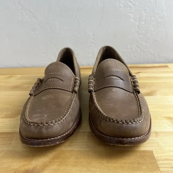 J. Crew Camden Loafer Natural Brown Leather Shoes BJ009 Men's Size 10.5 M