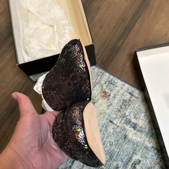 J. Crew Darby black sequin loafers size 8