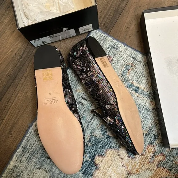 J. Crew Darby black sequin loafers size 8