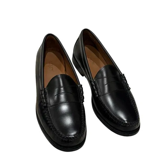 J. Crew Leather Upper Classic Penny Loafers Shoes Slip-On Black Size 12 NWOB