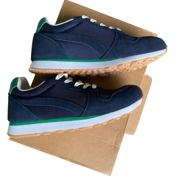 J. Crew Men's Navy and Green Sneakers NWT