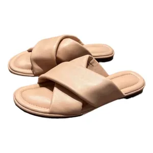 J. CREW Shoes Women's 8.5 Pink Sandal Menorca Padded Cross-Strap BE789 Open Toe