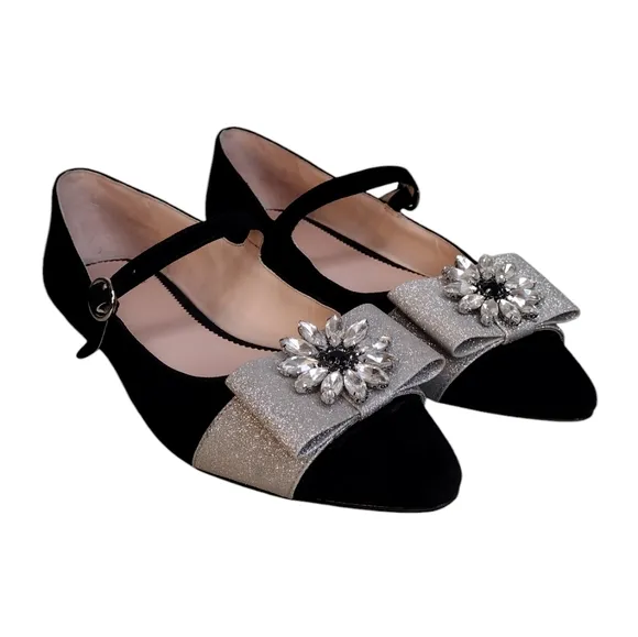 J. Crew Velvet Marina Holiday Jane With Jewels Embellished Flat Loafers Size 8.5