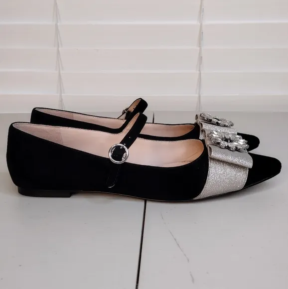 J. Crew Velvet Marina Holiday Jane With Jewels Embellished Flat Loafers Size 8.5
