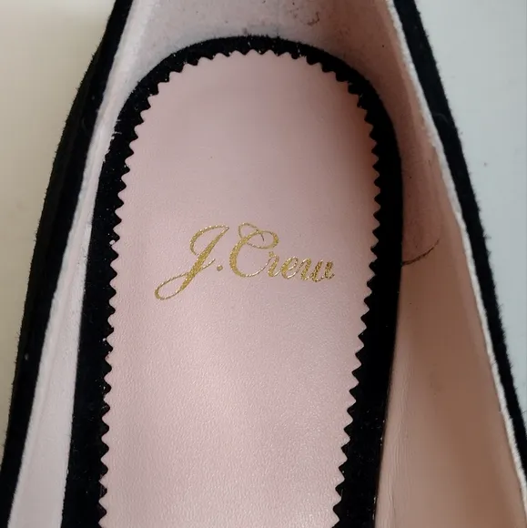 J. Crew Velvet Marina Holiday Jane With Jewels Embellished Flat Loafers Size 8.5