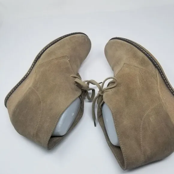 J CREW DARK TAN SUEDE with WEDGE HEEL. SIZE 10