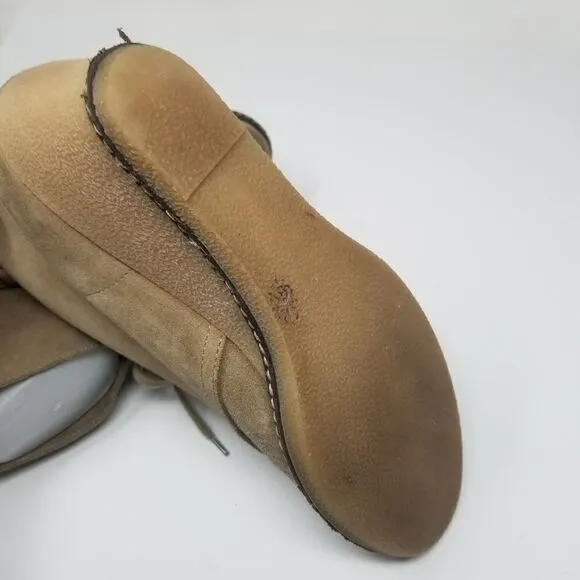 J CREW DARK TAN SUEDE with WEDGE HEEL. SIZE 10