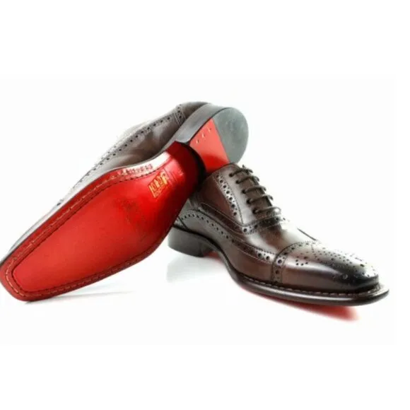 Jean Coffee Brogue Mens Leather Shoes