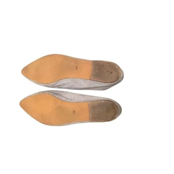 Jeffrey Campbell Women's Gray Suede Pointed Toe Flats Size 6