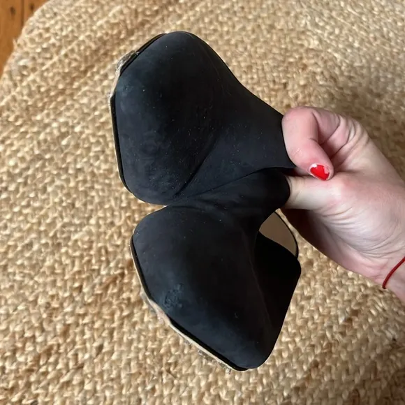 Jenni Kayne Black Leather Kitten Heel Mules