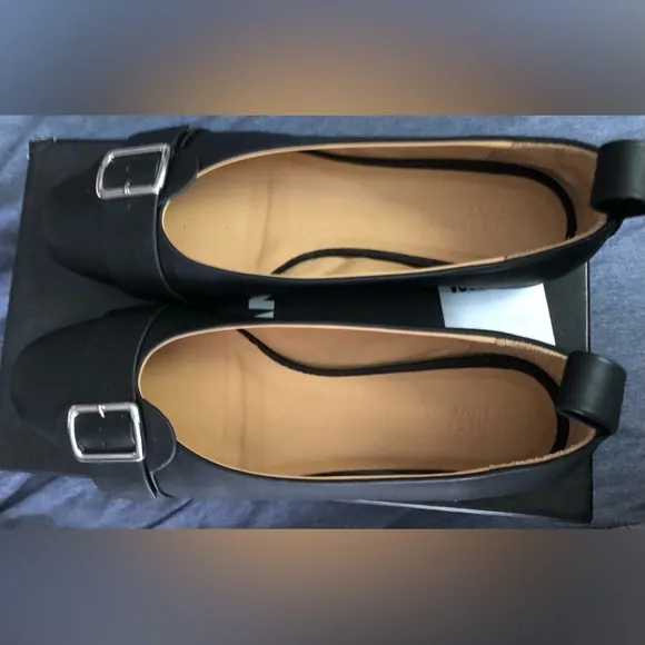 Jil Sander SHOES NAVY-style Black leather flats Women’s 8.5 9 EU 39 Dustbag &amp;box