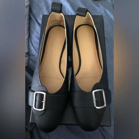 Jil Sander SHOES NAVY-style Black leather flats Women’s 8.5 9 EU 39 Dustbag &amp;box