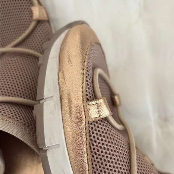 Jimmy Choo Gold and Cream Athletic Shoes with Unique Lacing