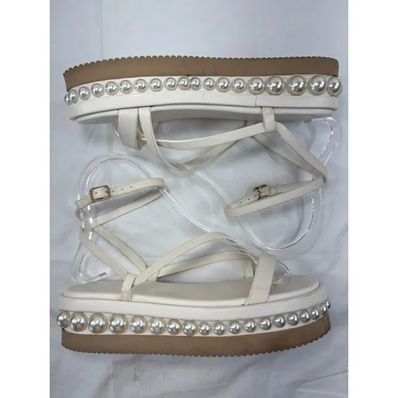 Jimmy Choo Women's Pine Platform Sandals white size 5.5-6