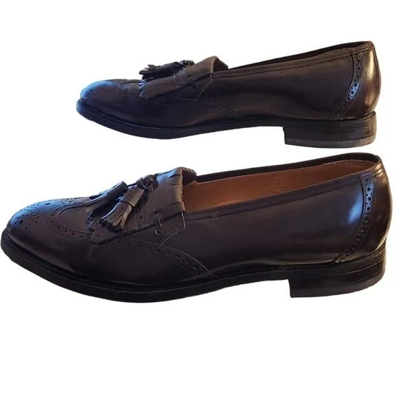 Johnson‎ and Murphy Optima Tassel and Kiltie Wingtip Loafer sz 11 dark Burgandy