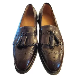 Johnson‎ and Murphy Optima Tassel and Kiltie Wingtip Loafer sz 11 dark Burgandy