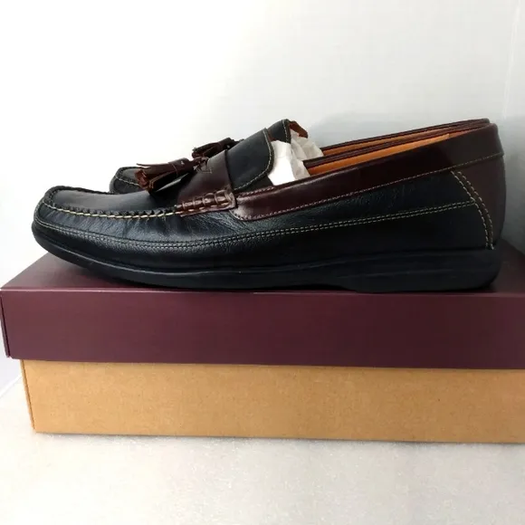 Johnson and Murphy Size 12  Locklin Full Grain Leather Slip On Shoes Loafers