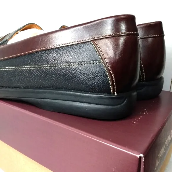 Johnson and Murphy Size 12  Locklin Full Grain Leather Slip On Shoes Loafers