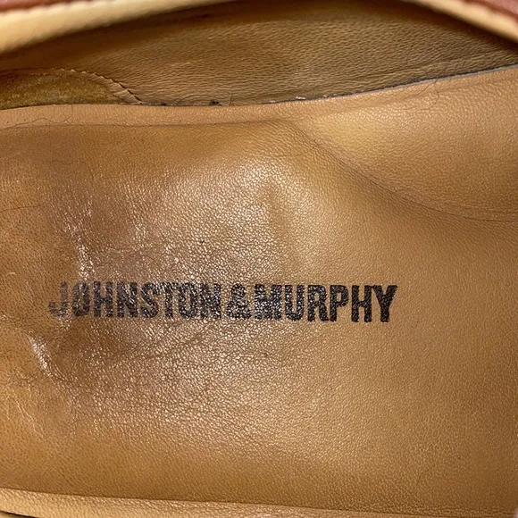 Johnston &amp; Murphy brown leather loafers men’s 12