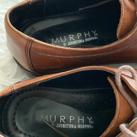 Johnston &amp; Murphy brown leather Oxford shoes