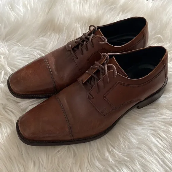 Johnston &amp; Murphy brown leather Oxford shoes