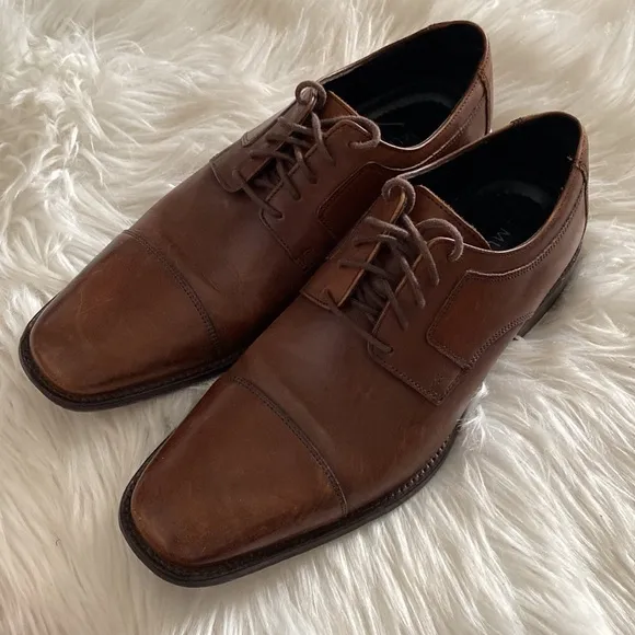 Johnston &amp; Murphy brown leather Oxford shoes