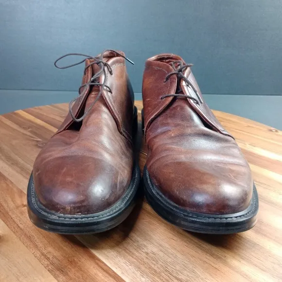 Johnston &amp; Murphy Italy Ankle Boots Dress Shoes Mens Size 12 Brown Leather