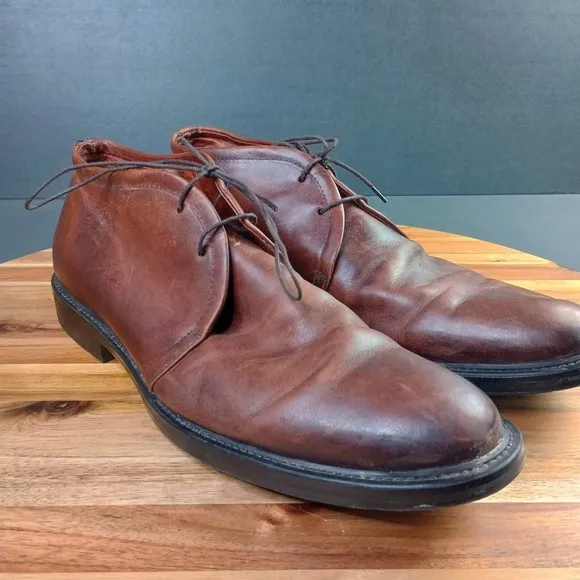 Johnston &amp; Murphy Italy Ankle Boots Dress Shoes Mens Size 12 Brown Leather