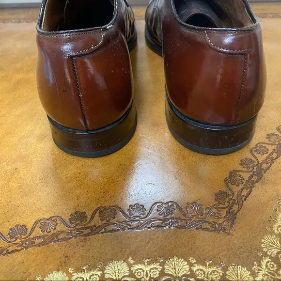 Johnston &amp; Murphy Mens Leather Brown Shoes Size 9.5